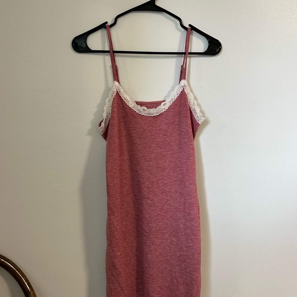Women's Pink Lace-Trimmed Chemise